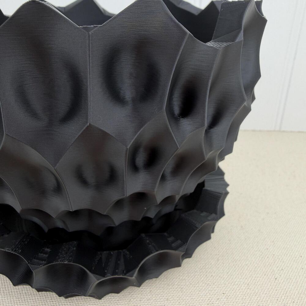 Bane Planter, Indoor Flower Pot, Tabletop Planter, Sculpted Geometric Pattern - Picture 6 of 11